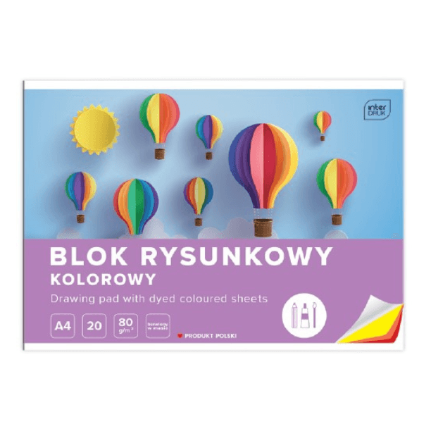 Blok rysunkowy kolorowy A4 Interdruk